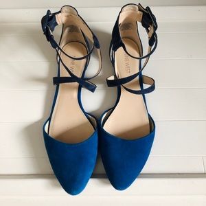 Blue & Navy Suede Flats Nine West